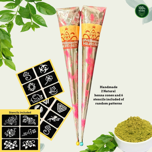 Natural Red henna, 2 Henna cones in a kit . 25-30g each