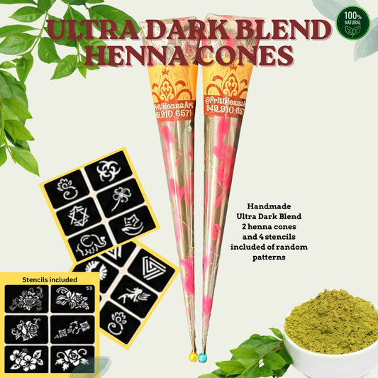 Dark Blend, 2 Henna cones in a kit . 25-30g each