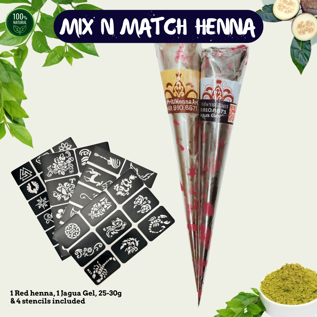 Two in one! 25-30g Mix and Match Henna kit