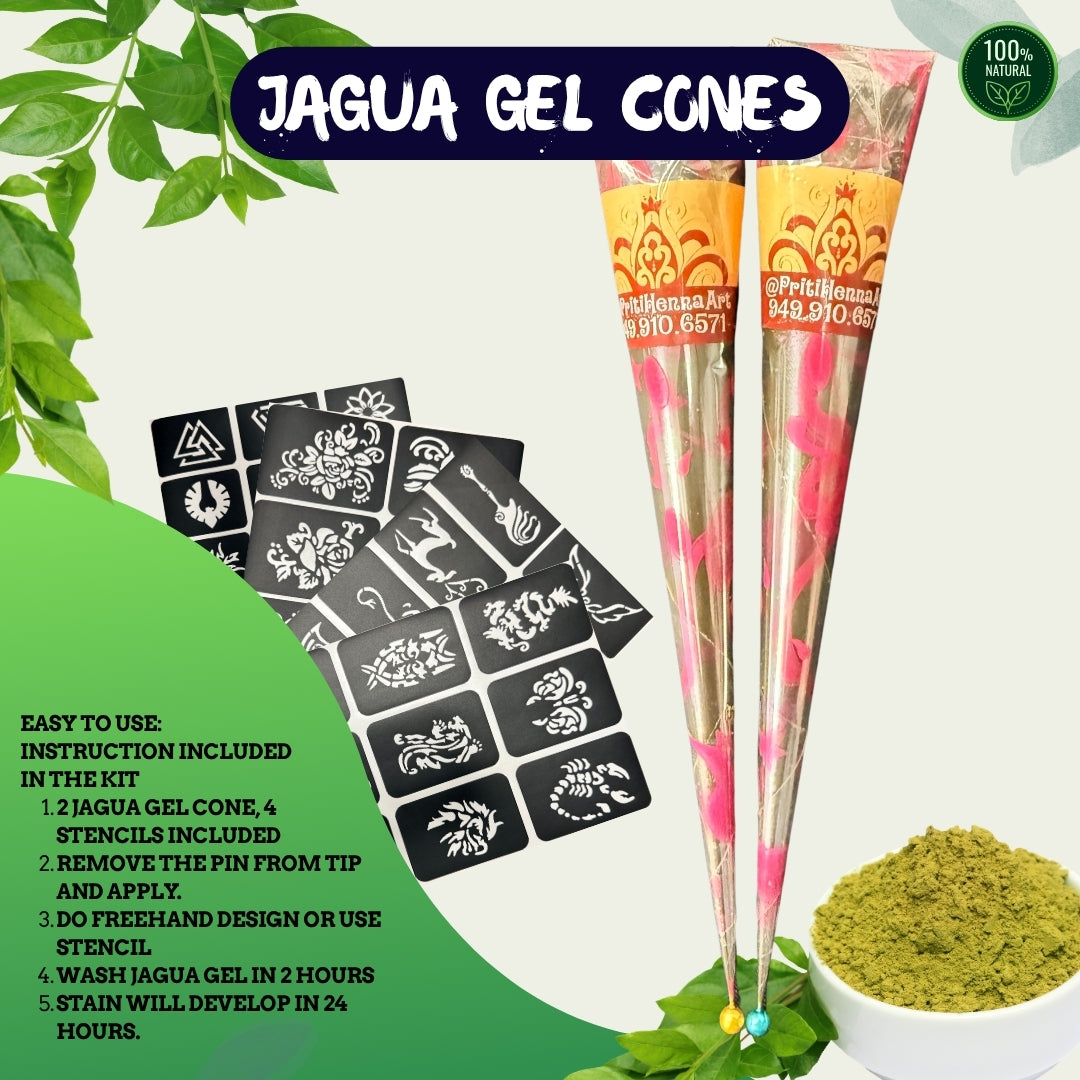 25g - Two Jagua Gel Cones, henna kit