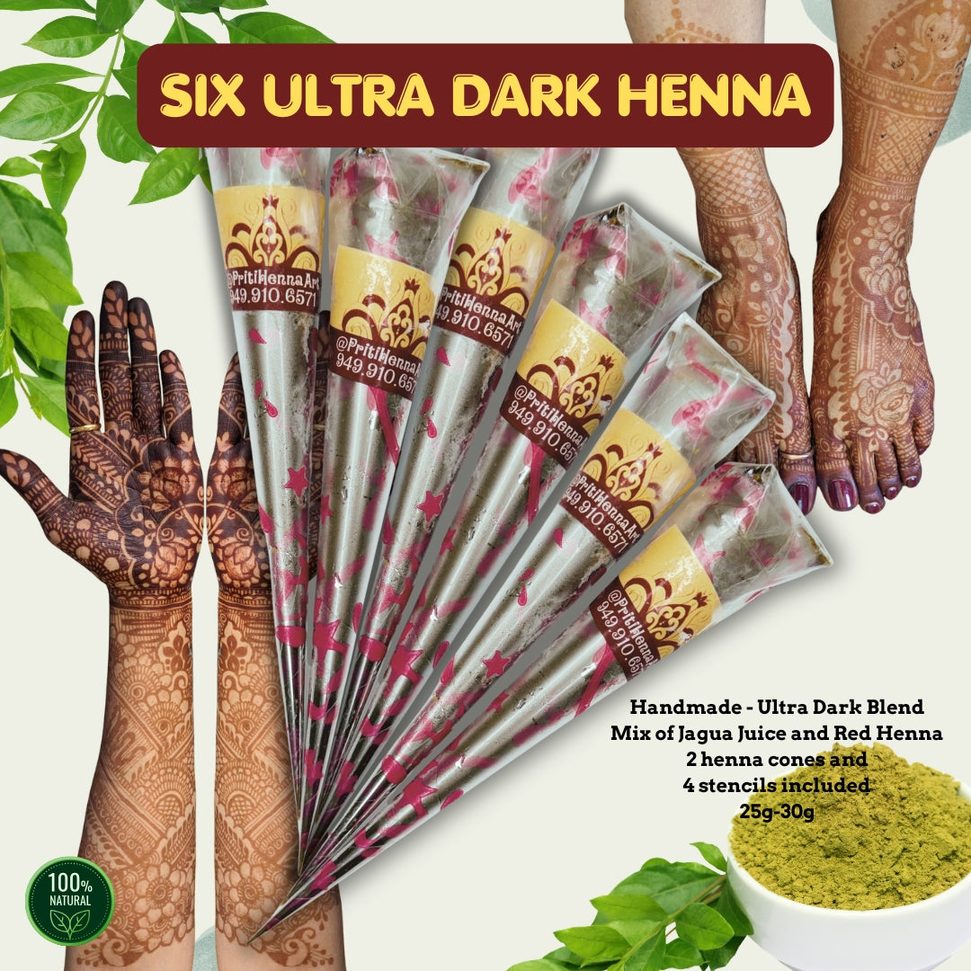 Ultra Dark Blend, 2 Henna cones in a kit. 25-30g each