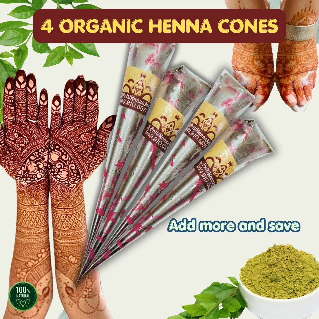Natural Red henna, 2 Henna cones in a kit . 25-30g each