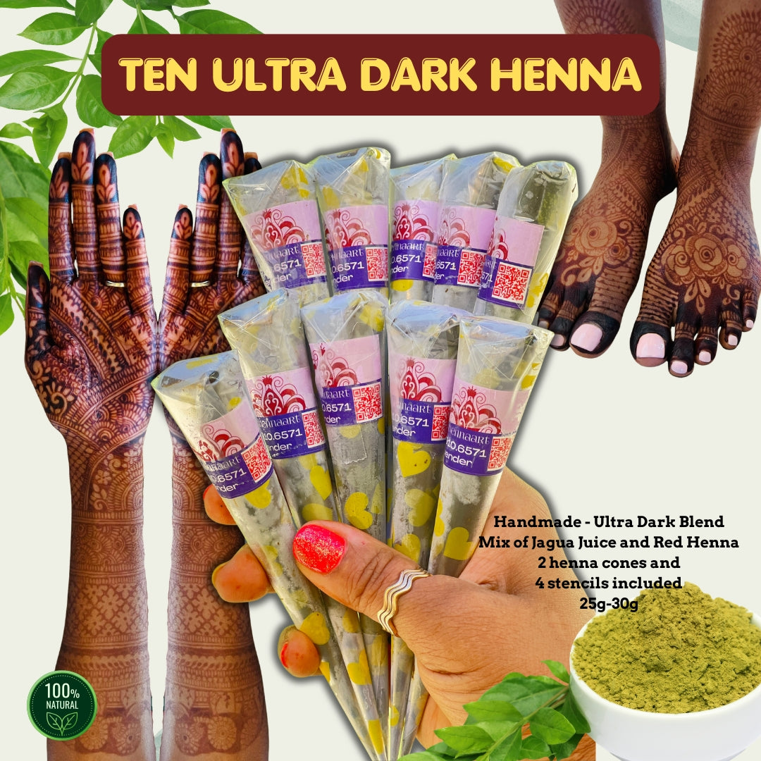 Ultra Dark Blend, 2 Henna cones in a kit. 25-30g each